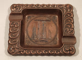Vintage World Trade Center New York City Copper Metal Cigarette Ashtray