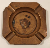 Vintage WWII Lens Shield Embossed Copper Metal Cigarette Ashtray