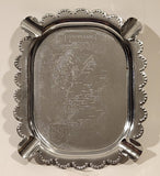 Vintage Engraved Scotland Map Four Slot Metal Cigarette Ashtray Made in England