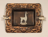 Vintage Peru Peruvian Incan Alpaca Copper and Silver Metal Cigarette Ashtray