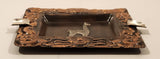 Vintage Peru Peruvian Incan Alpaca Copper and Silver Metal Cigarette Ashtray