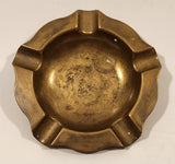 Vintage 1950s Five Slot Brass Metal Cigarette Ashtray