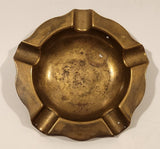 Vintage 1950s Five Slot Brass Metal Cigarette Ashtray