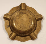 Vintage 1950s Five Slot Brass Metal Cigarette Ashtray