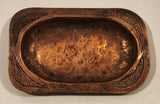 Vintage Textured Hammered Copper Metal Cigarette Ashtray