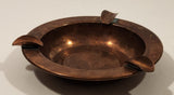 Vintage Three Slot Copper Metal Cigarette Ashtray