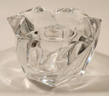 Vintage Diamond Shaped Heavy Crystal Glass Candle Holder