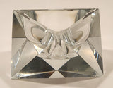 Vintage 1960s Moser Style Heavy Crystal Glass Cigarette Ashtray