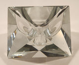 Vintage 1960s Moser Style Heavy Crystal Glass Cigarette Ashtray