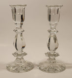 Vintage 7" Tall Heavy Crystal Glass Candle Holders Set of 2 (1 chipped)