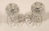 Vintage 7" Tall Heavy Crystal Glass Candle Holders Set of 2 (1 chipped)