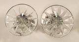 Vintage 7" Tall Heavy Crystal Glass Candle Holders Set of 2 (1 chipped)