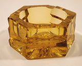 Vintage Hexagon Orange Amber Glass Cigarette Ashtray