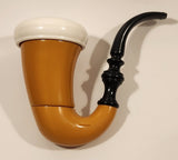 1974 Avon Calabash Tobacco Pipe Shaped Decanter After Shave Plastic Bottle