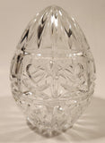 Vintage Bohemia Czech Republic 5 1/2" Heart Themed Cut 24% Leaded Crystal Glass Egg