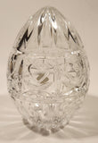 Vintage Bohemia Czech Republic 5 1/2" Heart Themed Cut 24% Leaded Crystal Glass Egg