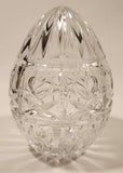 Vintage Bohemia Czech Republic 5 1/2" Heart Themed Cut 24% Leaded Crystal Glass Egg
