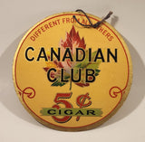 Antique 1930s Canadian Club 5 Cent Cigar Different From All Others 7" Double Sided Cardboard Store Advertising Sign