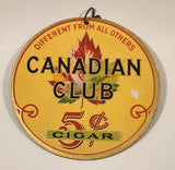 Antique 1930s Canadian Club 5 Cent Cigar Different From All Others 7" Double Sided Cardboard Store Advertising Sign