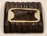 Vintage Curved Slotted Pottery Drip Glaze Ashtray Dish