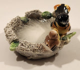 Vintage Oriole Birds Nest Spaghetti Ceramic Ashtray Made in Japan