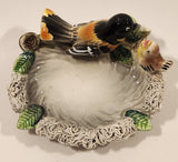 Vintage Oriole Birds Nest Spaghetti Ceramic Ashtray Made in Japan