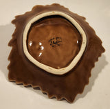 Vintage 1951 Shafford Canadian Beaver Brown Maple Leaf Shaped Hand Decorated Ceramic Ashtray Nut Dish Made in England