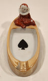 Vintage TA Tashiro Shoten Harlequin Clown with Black Poker Cards Spade Peach Lustreware Porcelain Cigarette Ashtray Made Japan