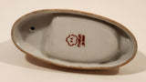 Vintage TA Tashiro Shoten Harlequin Clown with Black Poker Cards Spade Peach Lustreware Porcelain Cigarette Ashtray Made Japan