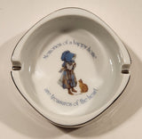 Vintage Designers Collection Holly Hobbie Blue Girl Genuine Porcelain Cigarette Ashtray Made Japan