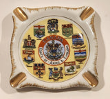 Vintage GC Fine China Canada Coat of Arms & Emblems Hand Painted Ashtray Made Japan