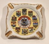 Vintage GC Fine China Canada Coat of Arms & Emblems Hand Painted Ashtray Made Japan
