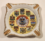 Vintage GC Fine China Canada Coat of Arms & Emblems Hand Painted Ashtray Made Japan