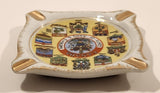 Vintage GC Fine China Canada Coat of Arms & Emblems Hand Painted Ashtray Made Japan