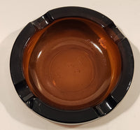 Vintage Heavy Brown Amber Glass Cigarette Ashtray