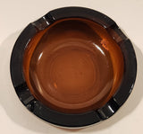 Vintage Heavy Brown Amber Glass Cigarette Ashtray