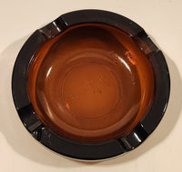 Vintage Heavy Brown Amber Glass Cigarette Ashtray