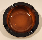 Vintage Heavy Brown Amber Glass Cigarette Ashtray