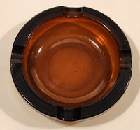 Vintage Heavy Brown Amber Glass Cigarette Ashtray