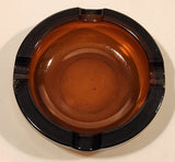 Vintage Heavy Brown Amber Glass Cigarette Ashtray