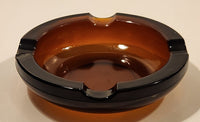 Vintage Heavy Brown Amber Glass Cigarette Ashtray