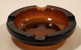 Vintage Heavy Brown Amber Glass Cigarette Ashtray