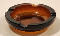 Vintage Heavy Brown Amber Glass Cigarette Ashtray