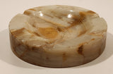Vintage Round Heavy Onyx Stone Ashtray