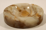 Vintage Round Heavy Onyx Stone Ashtray