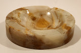 Vintage Round Heavy Onyx Stone Ashtray