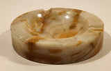 Vintage Round Heavy Onyx Stone Ashtray