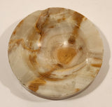 Vintage Round Heavy Onyx Stone Ashtray