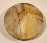 Vintage Round Heavy Onyx Stone Ashtray