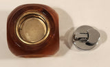 Vintage 1960s Rounded Cube Heavy Amber Orange Glass Table Lighter